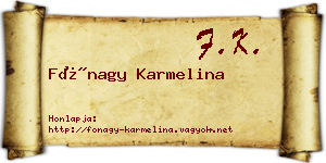 Fónagy Karmelina névjegykártya